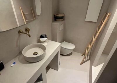 Chantier salle de bain béton ciré au Touquet